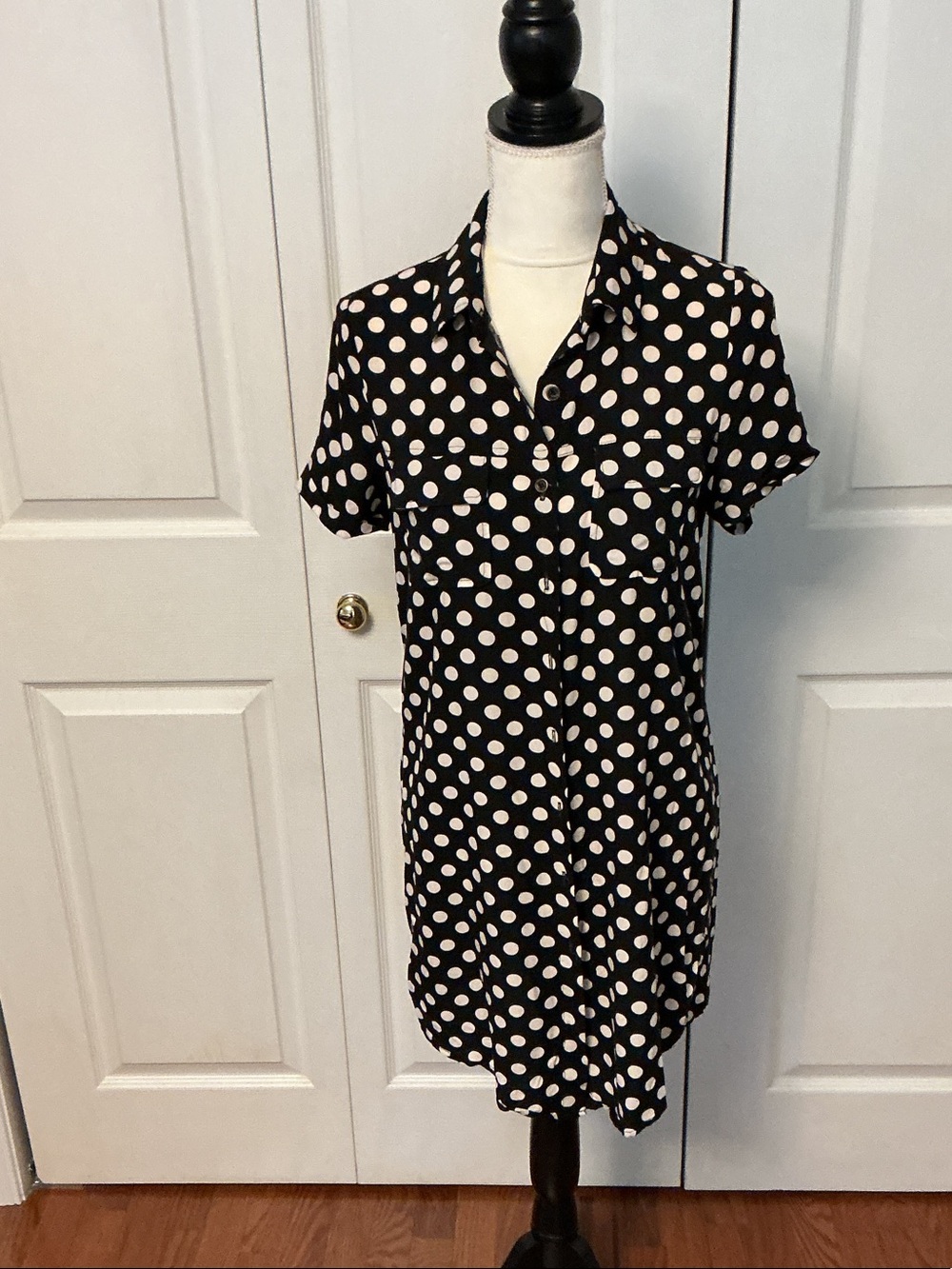 Sans Souci Black and White Polka Dot Mini Dress